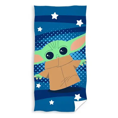 Dětská osuška Star Wars Baby Yoda a Hvězdičky