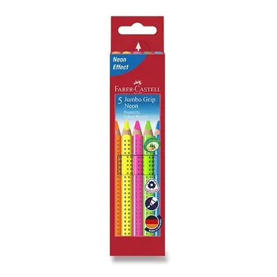 Faber - Castell Pastelky trojhranné Jumbo Grip - Neon 5 ks