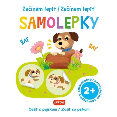 Začínám lepit samolepky - Sešit s pejskem / Začínam lepiť samolepky - Zošit so psíkom