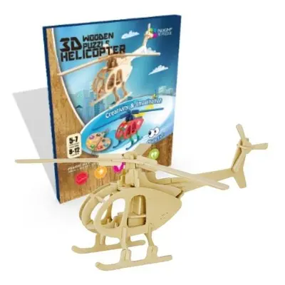 NiXiM Dřevěné 3D puzzle/Helikoptéra