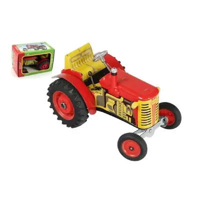 Traktor Zetor červený na klíček kov 14cm 1:25 v krabičce Kovap