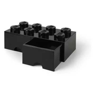 Úložný box LEGO s šuplíky 8 - černý