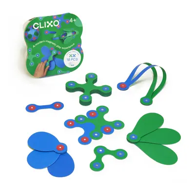 CLIXO Itsy Green & Blue - magnetická stavebnice 18 kusů