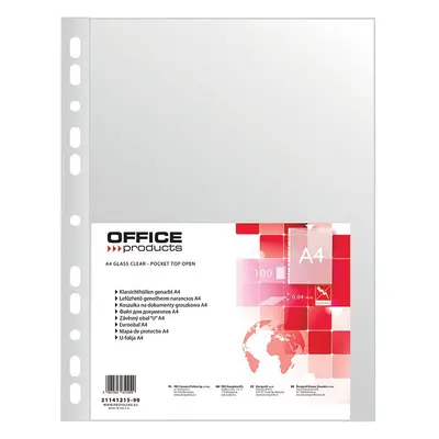 Office Products prospektové obaly, A4, PP, 40 μm, matné, transparentní, 100 ks