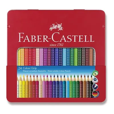 Faber - Castell Pastelky trojhranné Grip 2001 - plechová krabička 24 ks