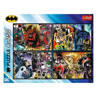 Puzzle Batman v akci/4x250 dílků