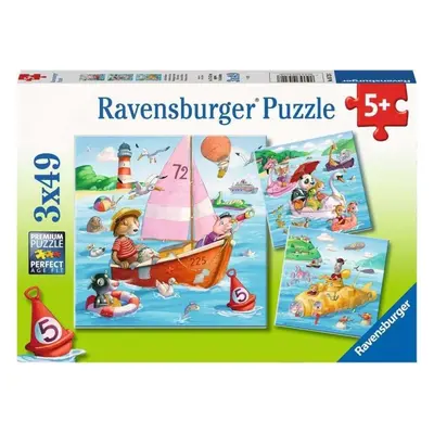 Ravensburger Puzzle - Zvířátka a vodní plavidla 3x49 dílků