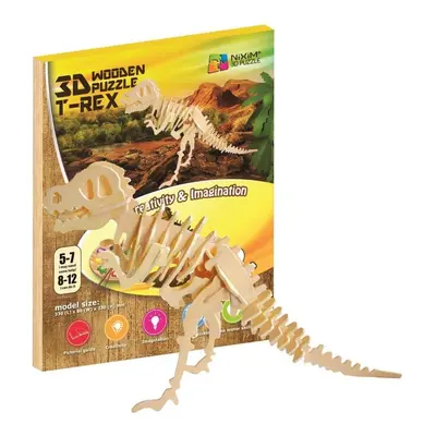 NiXiM Dřevěné 3D puzzle - T-Rex