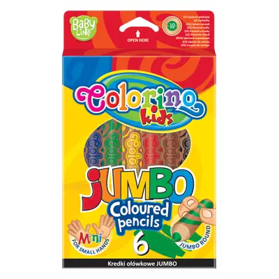 Colorino pastelky kulaté JUMBO, s ořezávátkem, 6 barev