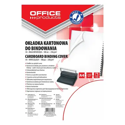 Office Products desky zadní pro kroužk. vazbu, A4, karton, 250 g, lesklé, bílé