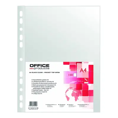 Office Products prospektové obaly, A4, PP, 50 μm, hladké, transparentní, 100 ks