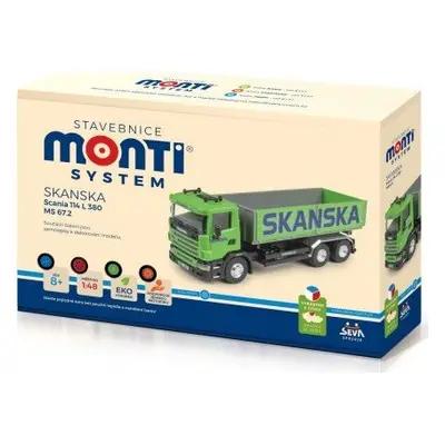 Stavebnice Monti System MS 67,2 Skanska Scania 114 L 1:48 v krabici 31,5x16x6,5cm