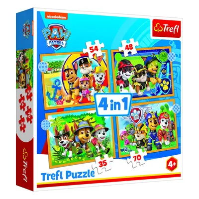 Trefl Puzzle Tlapková patrola - Prázdniny 4v1 - Trefl