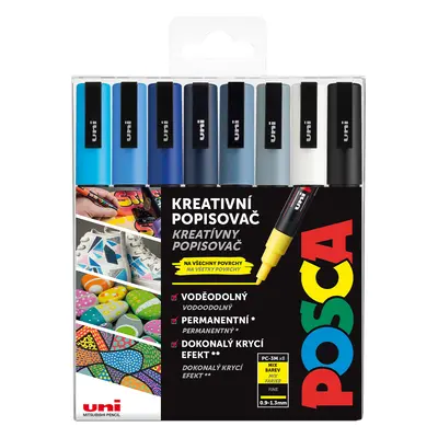 Posca sada popisovačů PC-3M, WINTER, 0,9 - 1,3 mm, mix chladných tónů (8 ks)