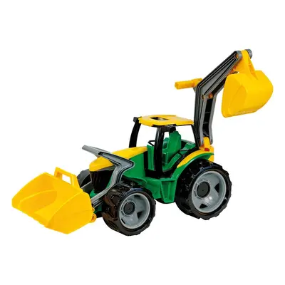 Traktor se lžící a bagrem plast zeleno-žlutý 65cm v krabici od 3 let - Lena