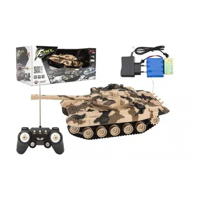 Tank RC plast 27cm 40MHz na baterie+dobíjecí pack se zvukem v krabici 37x17x19cm