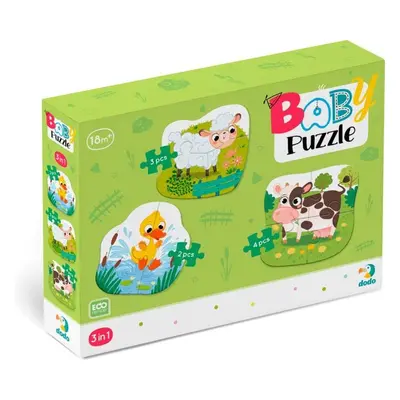 Baby puzzle Zvířátka ze statku 3v1 (2,3,4 dílků)