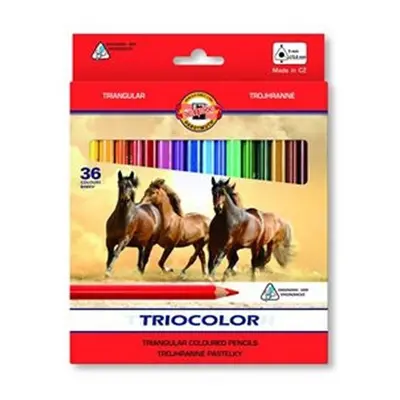 Koh-i-noor pastelky TRIOCOLOR trohranné 36 ks