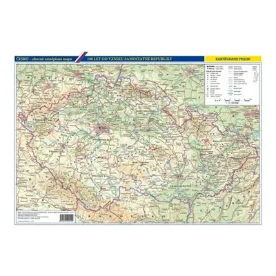 Vývoj českého státu/Česko - obecně zeměpisná mapa, 1 : 1 150 000