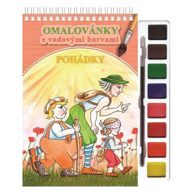 Pohádky - Omalovánky s vodovými barvami a štětcem