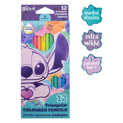 Colorino pastelky trojhranné Stitch Pastel, 12 pastelových barev