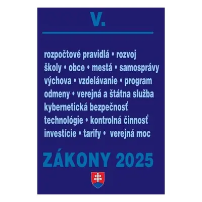 Zákony V/2025 – Štátna a verejná správa, školy a obce