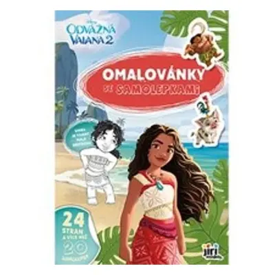 Omalovánky A4 se samolepkami Vaiana 2