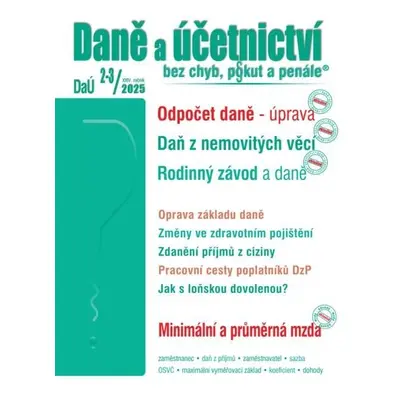 DaÚ 2-3/2025 Odpočet daně - úprava pravidel