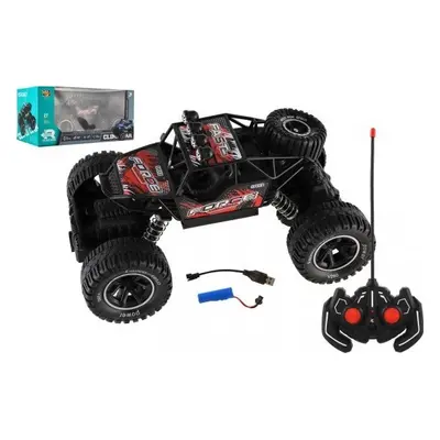 Auto RC Off-Road vypouštějící páru plast 26cm 27MHz dobíjecí pack+baterie se světlem červené v k