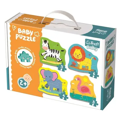 Trefl Puzzle Zvířata na safari 4v1 (3,4,5,6 dílků) Baby