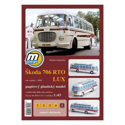 Autobus Škoda 706 RTO LUX - Papírový plastický model - Michal Antonický