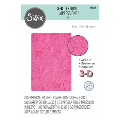 SIZZIX Embosovací kapsa A6 - 3D srdíčka