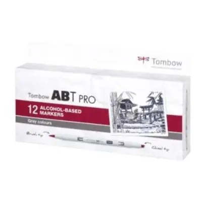 Tombow Oboustranný lihový fix ABT PRO - Gray colors 12 ks