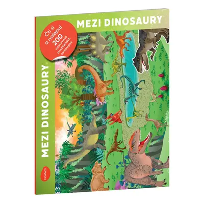 Čti a nalepuj – MEZI DINOSAURY, kniha se samolepkami