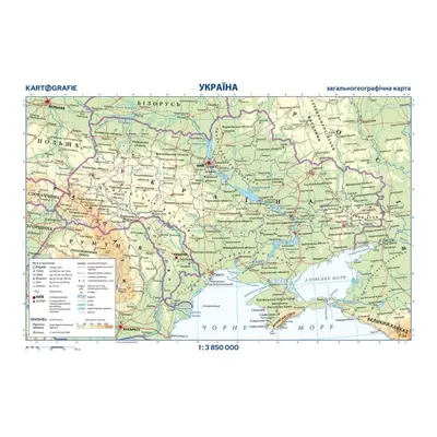 Ukrajina - příruční mapa 1:3 850 000