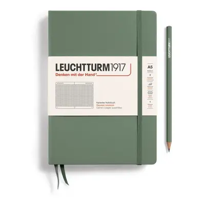 Leuchtturm1917 Zápisník Olive Medium A5 čtverečkovaný