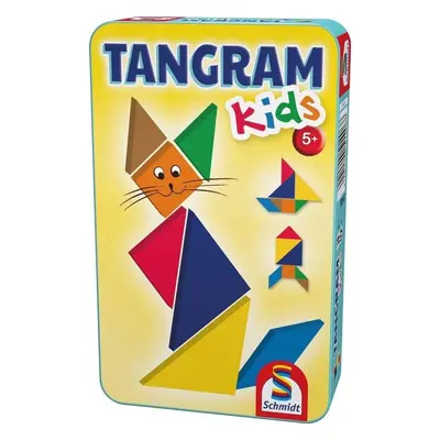 Tangram pro děti - hlavolam v plechové krabičce