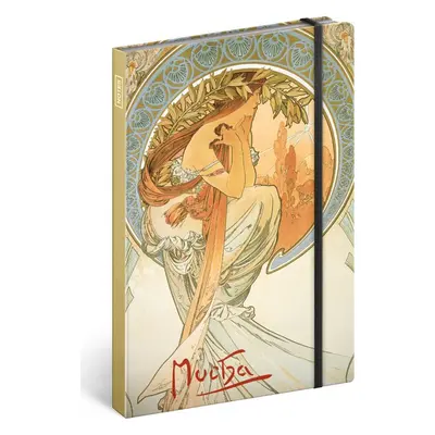 Notes Alfons Mucha - Poezie, linkovaný, 13 × 21 cm