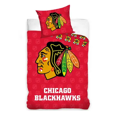 Hokejové povlečení NHL Chicago Blackhawks Shields Velikost: 135x200 + 80x80 cm