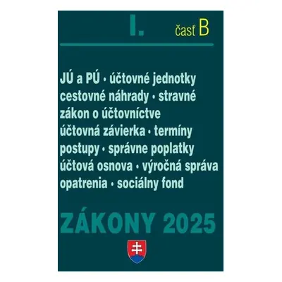 Zákony I B/2025 – účtovné zákony