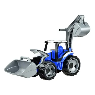 Traktor se lžící a bagrem plast modro-šedý 65cm v krabici od 3 let - Lena