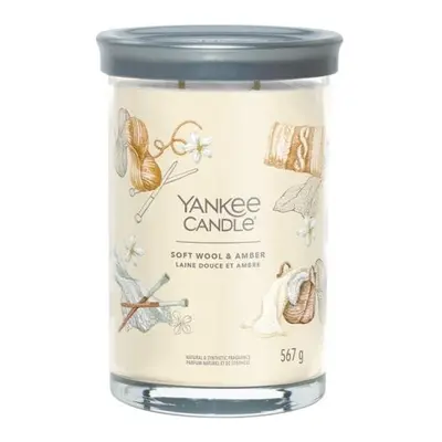 YANKEE CANDLE Soft Wool & Amber svíčka 567g / 2 knoty (Signature tumbler velký )