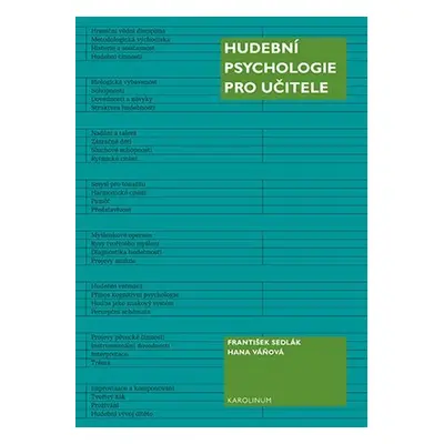 Hudební psychologie pro učitele, 2. vydání - František Sedlák