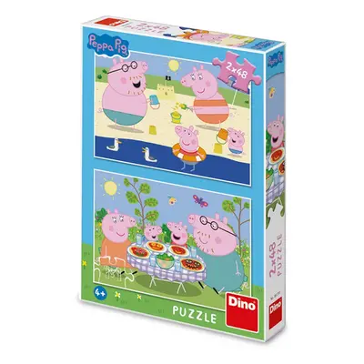 Puzzle 2x48 Peppa Pig Na dovolené