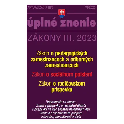 Aktualizácia III/3 2023 Sociálne poistenie