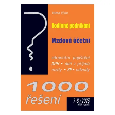 1000 řešení 7-8/2023 Rodinné podnikání, Mzdová účetní