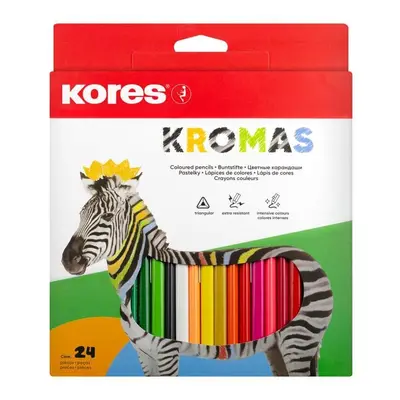 KROMAS, trojhranné pastelky 3 mm / 24 barev