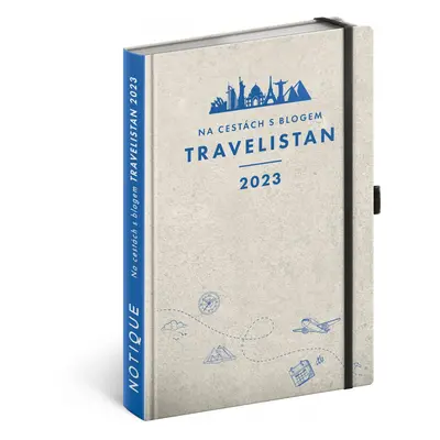 Diář 2023: Travelistan, cestovatelský, 13 × 21 cm