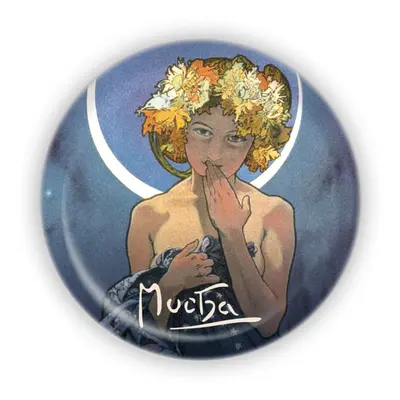 Kovový otvírák Alfons Mucha - Luna, ø 5,8 cm