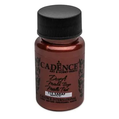 Metalická akrylová barva Cadence Dora Metalic - vínová / 50 ml